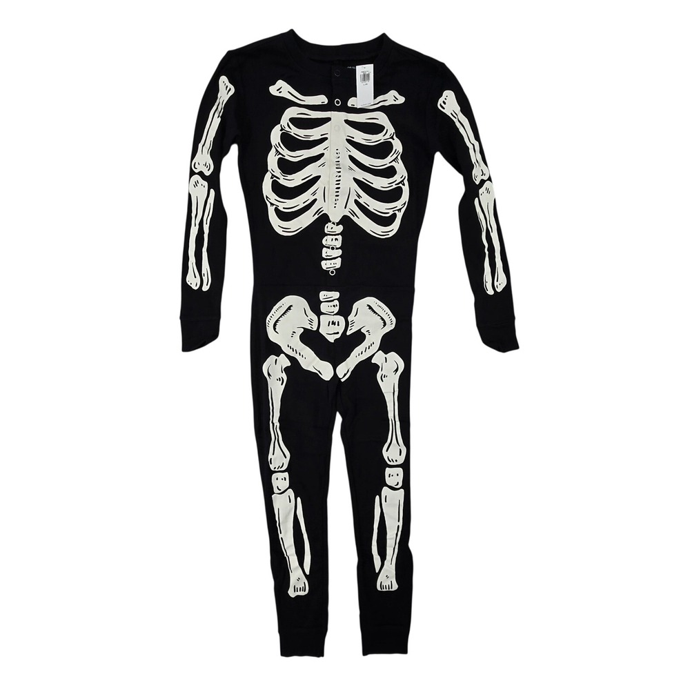 Old Navy NWT LARGE (10) Skeleton One Piece Pajamas Halloween Union Suit
